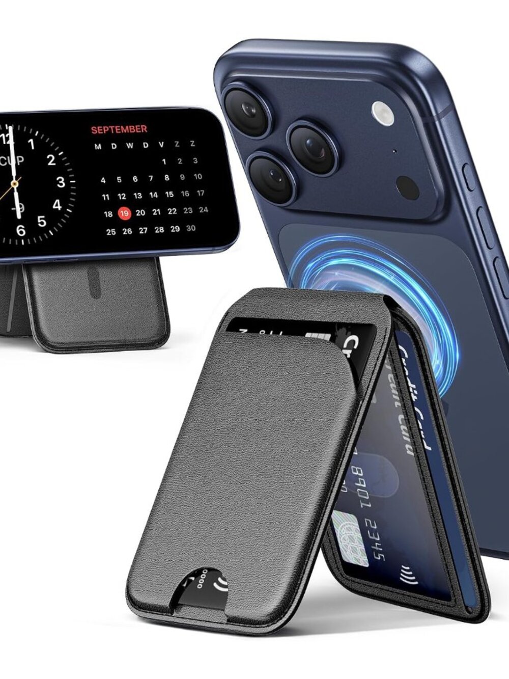 Mag-Safe Wallet Magnetic Wallet for Phone Lightweight Magnetic Phone Pouch Stand
